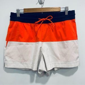 ATHLETA Size 10 Oahu Colorblock Board Shorts Pull-On Elastic Waist Unlined Swim